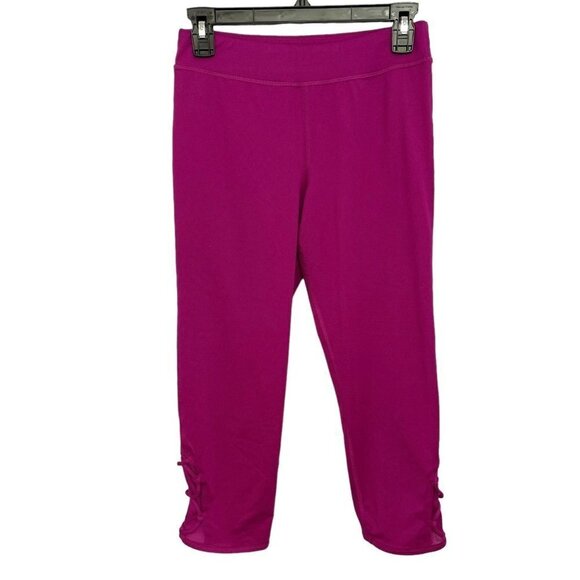 CHAMPION Girl's Cropped‎ Athletic Pants Size XL (14-16) Fuchsia Stretch Yoga Gym - Picture 1 of 12